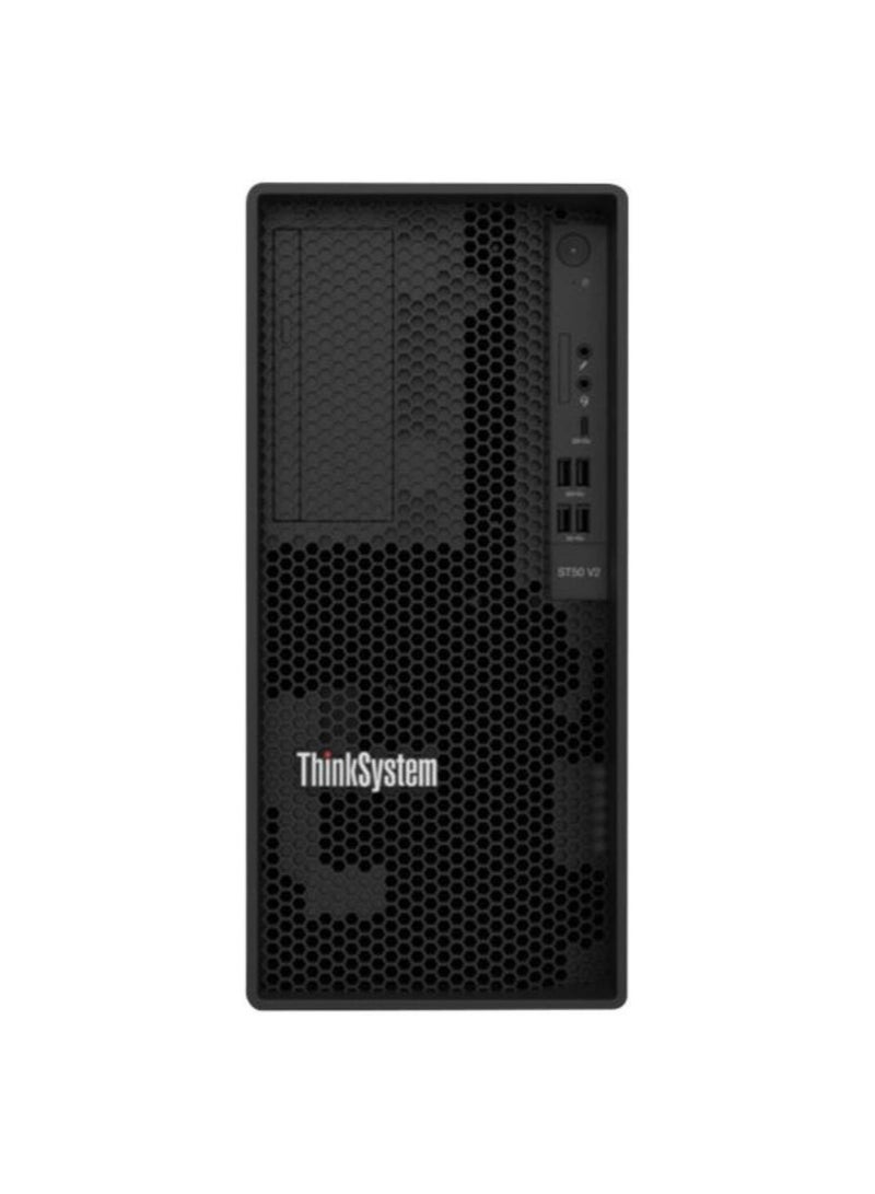 ThinkSystem ST50 V2 Server, Intel Xeon E-2356G 6C 80W 3.2G Processor, 16GB RAM, 4TB HDD, SW Raid, DVD-RW, 500W Power Supply | 7D8JA00FEA Black