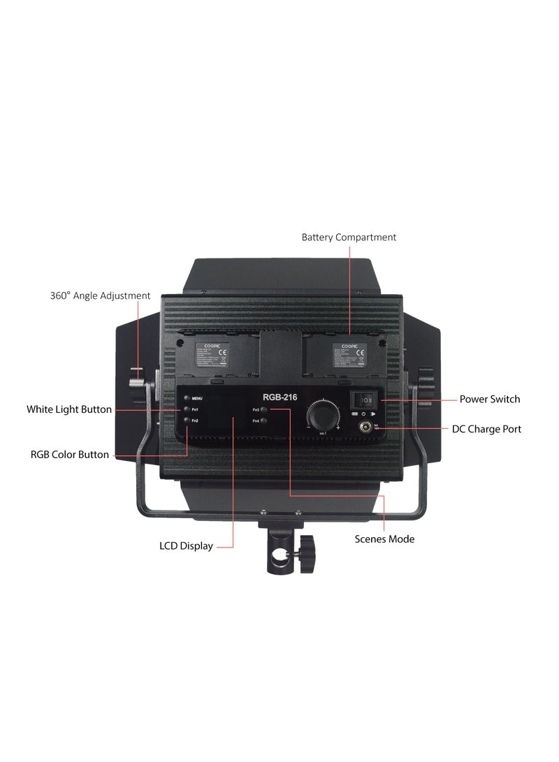 RGB216 LED VideoLight 360degree Full Color  for Outdoor Photography