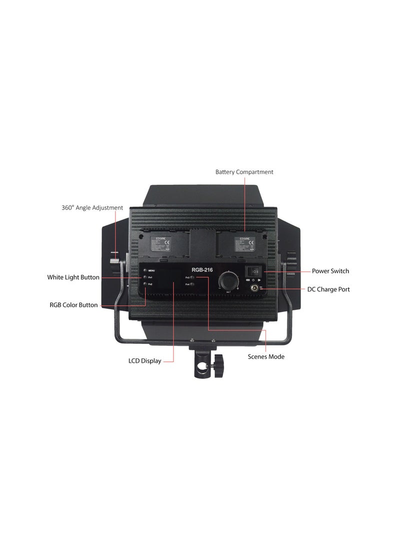 RGB-216 LED Video Light with 200cm Stand