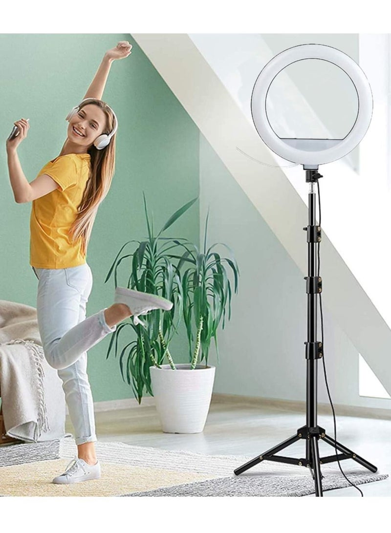 Dimmable Circle LED Studio Selfie Ring Light for Makeup Camera Photography  Video Shoot 14 Inch
