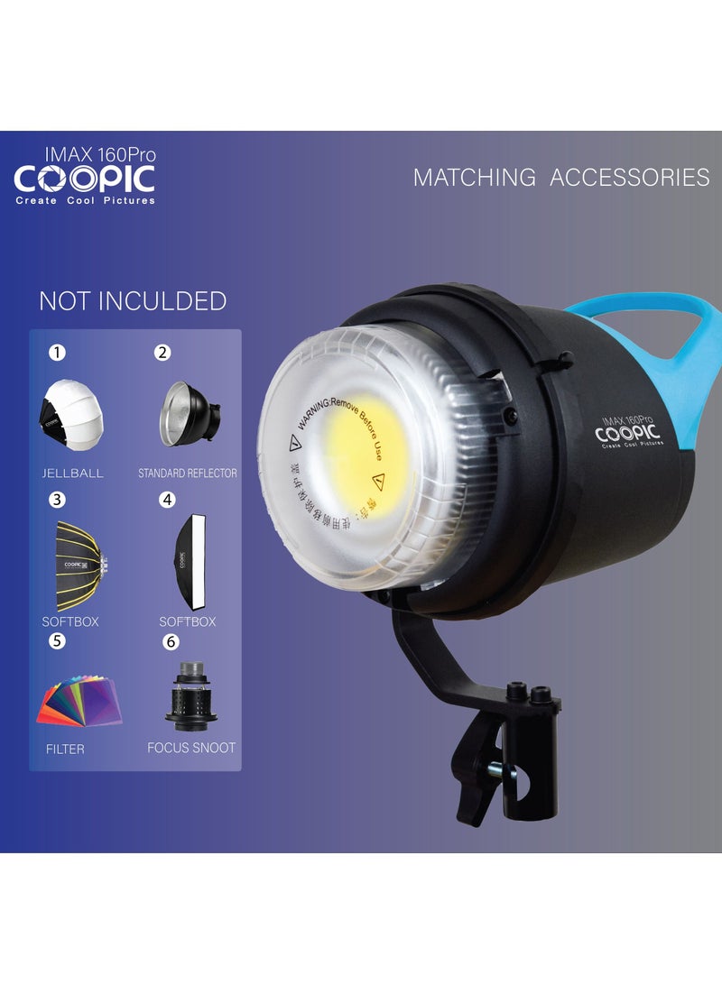 COOPIC IMAX 160PRO Professional Adjustable LED Light from 2700K-5600K, high CRI, infrared remote control