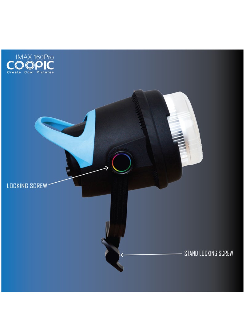 COOPIC IMAX 160PRO Professional Adjustable LED Light from 2700K-5600K, high CRI, infrared remote control