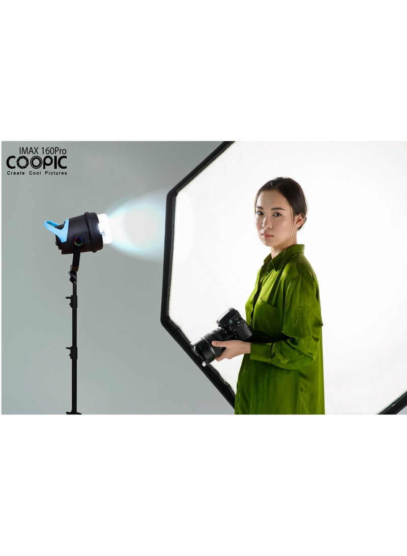 COOPIC IMAX 160PRO Professional Adjustable LED Light from 2700K-5600K, high CRI, infrared remote control