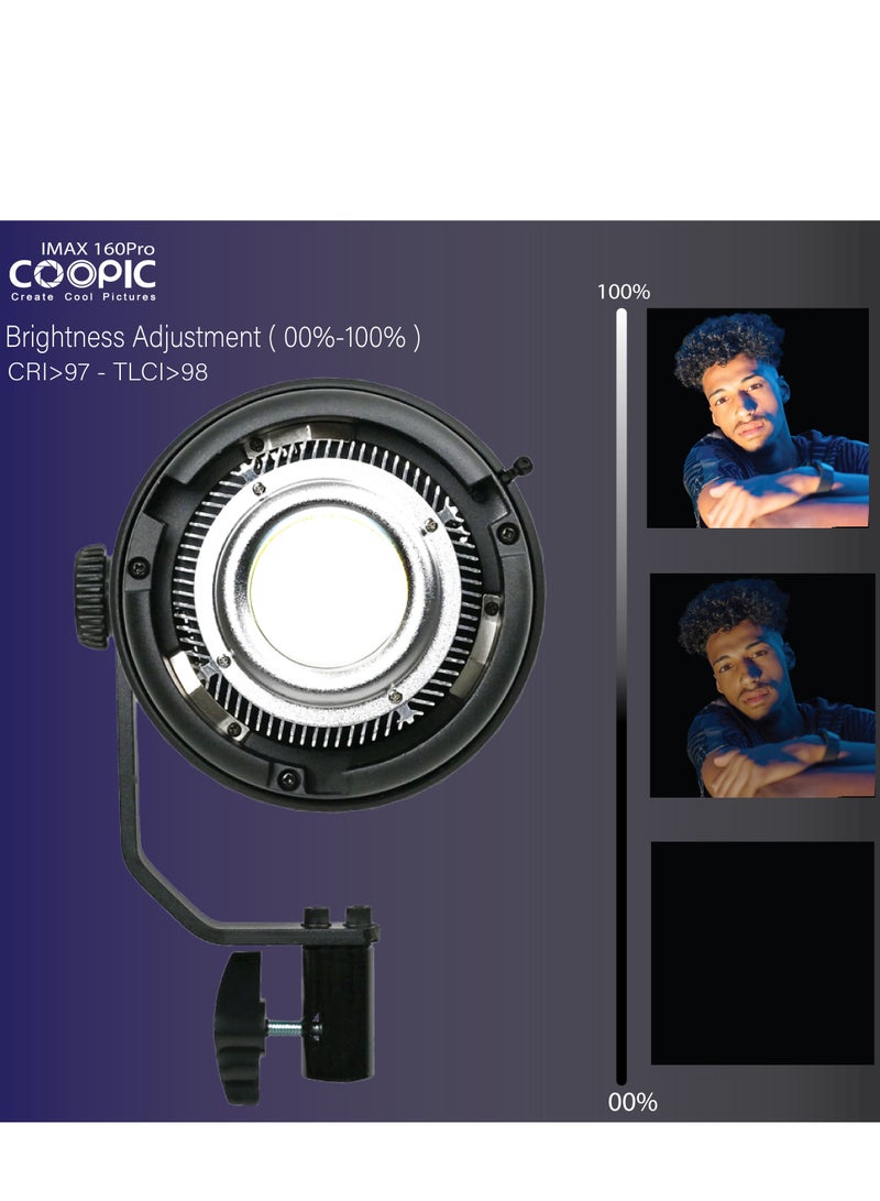 COOPIC IMAX 160PRO Bi-Color 80w Professional Adjustable Continuous LED Light from 2700K-5600K, high CRI, infrared remote control with 240cm lightstand used for any Ocassions Photo/Video Photography