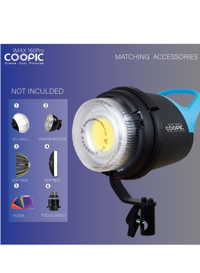 COOPIC IMAX 160PRO Bi-Color 80w Professional Adjustable Continuous LED Light from 2700K-5600K, high CRI, infrared remote control with 240cm lightstand used for any Ocassions Photo/Video Photography