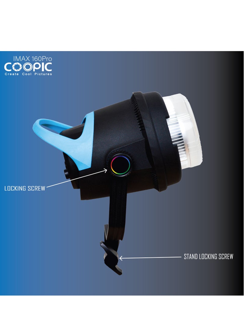 COOPIC IMAX 160PRO Bi-Color 80w Professional Adjustable Continuous LED Light from 2700K-5600K, high CRI, infrared remote control with 240cm lightstand used for any Ocassions Photo/Video Photography