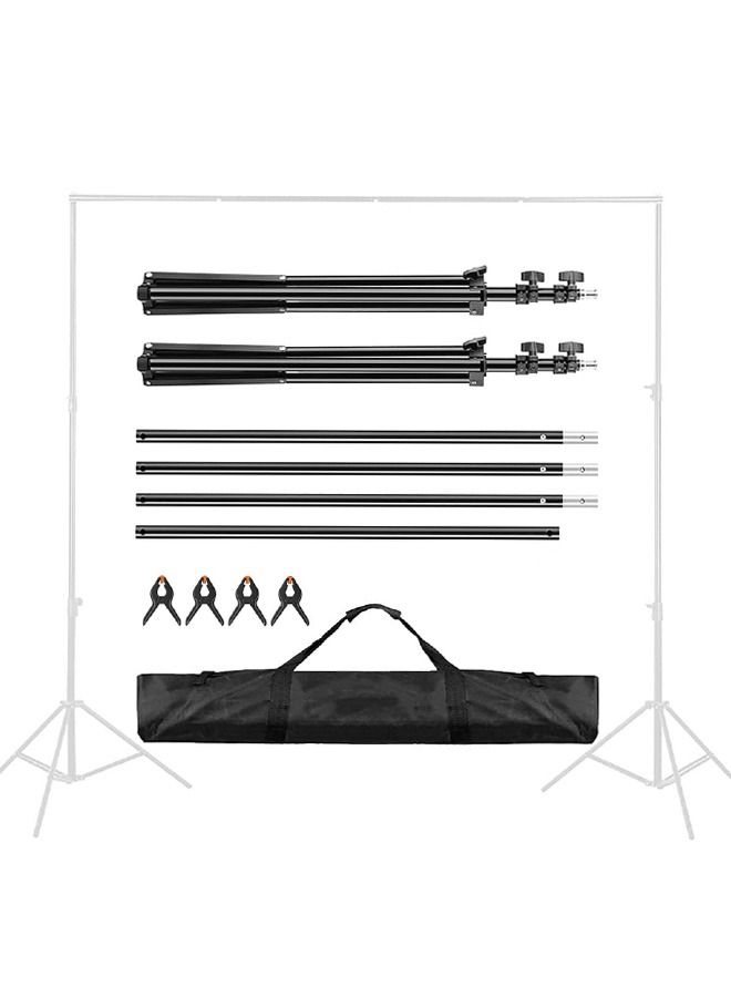 Padom Backdrop Stand 6.5*10ft ,2*3m with Spring Clamp, Photo Video Party Background Stand Support System for Wedding, Photography, Advertising Display, Parties, with Carring Bag