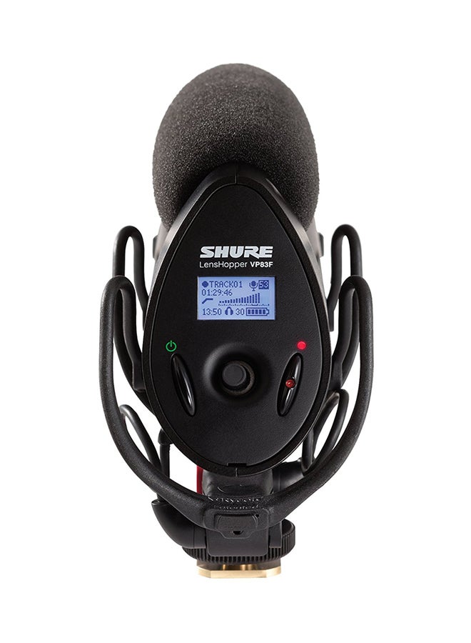 LensHopper Camera-Mount Condenser Microphone With Integrated Flash Recording VP83F Black