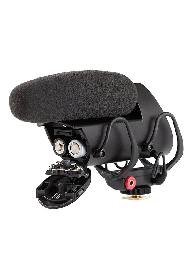 LensHopper Camera-Mount Condenser Microphone With Integrated Flash Recording VP83F Black