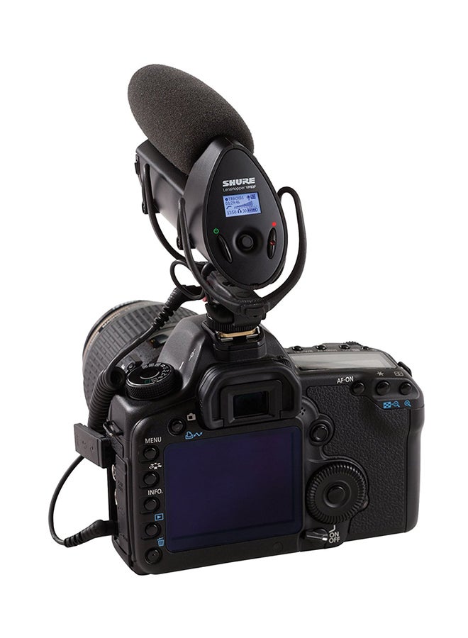 LensHopper Camera-Mount Condenser Microphone With Integrated Flash Recording VP83F Black