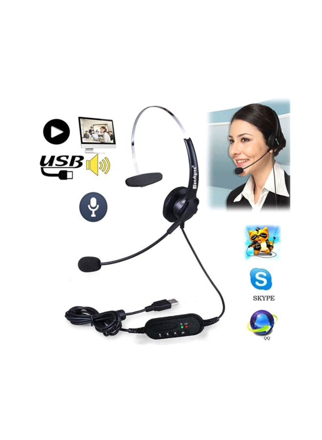 USB Headset With Microphone DB260600 Black