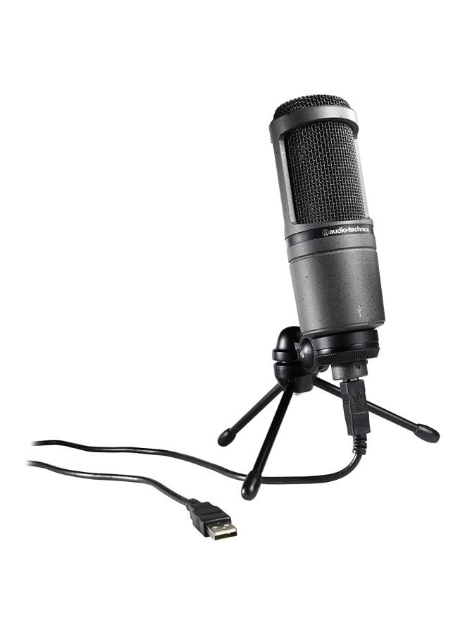 Cardioid Condenser Microphone AT2020USB+ Black