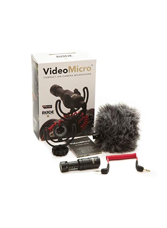 On-Camera Microphone With Rycote Lyre Shock Mount Videomicro Black/Red