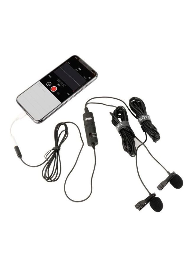 Dual Lavalier Microphone Black