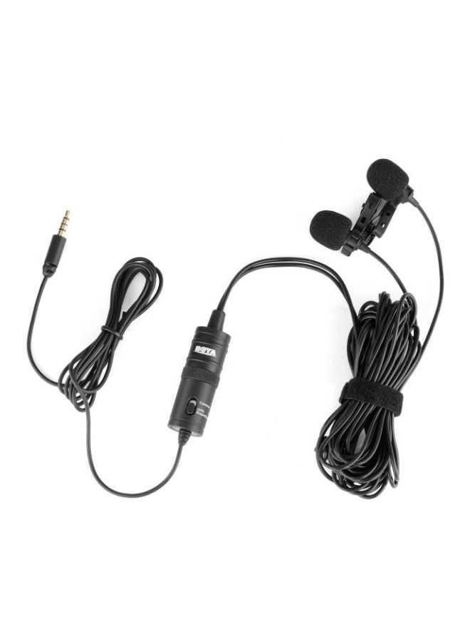 Dual Lavalier Microphone Black