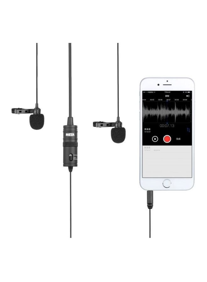 Dual Lavalier Microphone Black