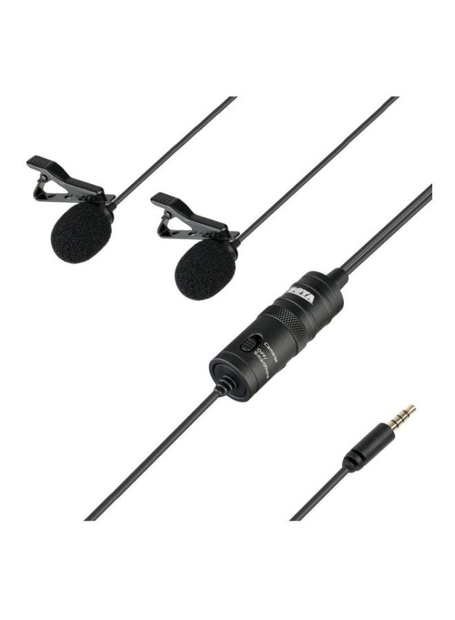 Dual Lavalier Microphone Black