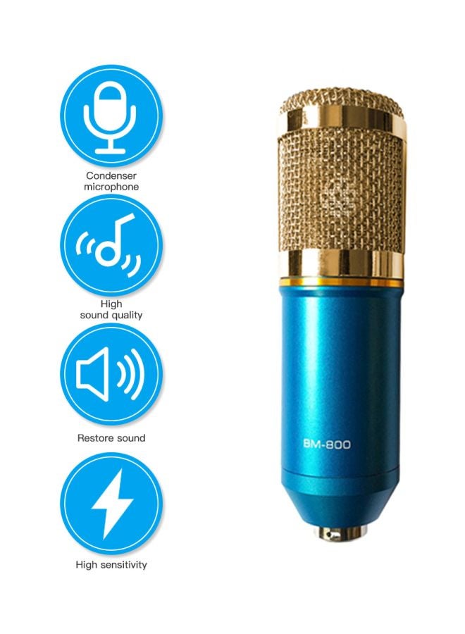 Condenser Microphone With Accessories Set BM-800 Black/Blue/Gold