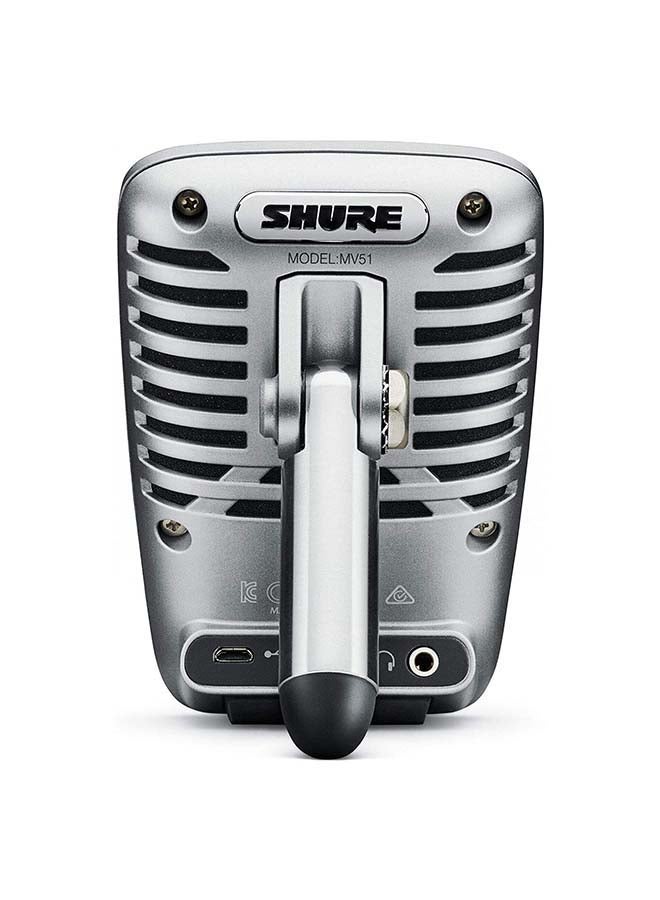 Digital Large-Diaphragm Condenser Microphone + USB, Lightning And USB-C Cable MV51-DIG Silver