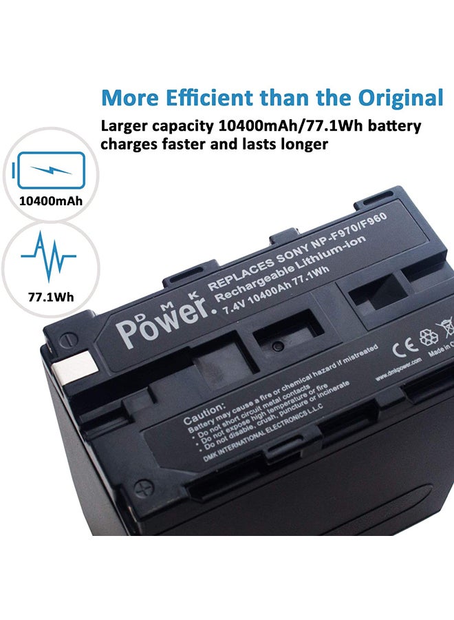 10400mah Battery for LED Video Light Black
