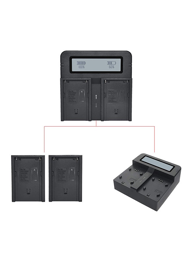Dc03 Fast Dual Digital Battery Charger For Sony Np-F970 Fm50 Black