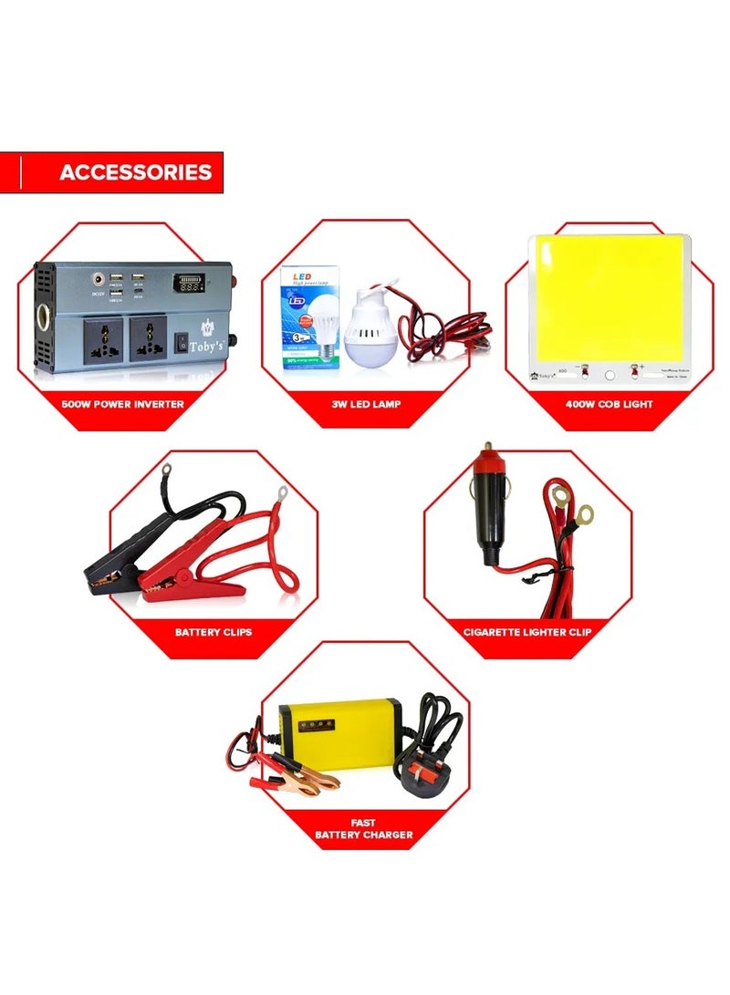 Toby's BTY 55A Battery 55000mAh Power Rechargeable Battery With 220V Power Inverter Best For Camping