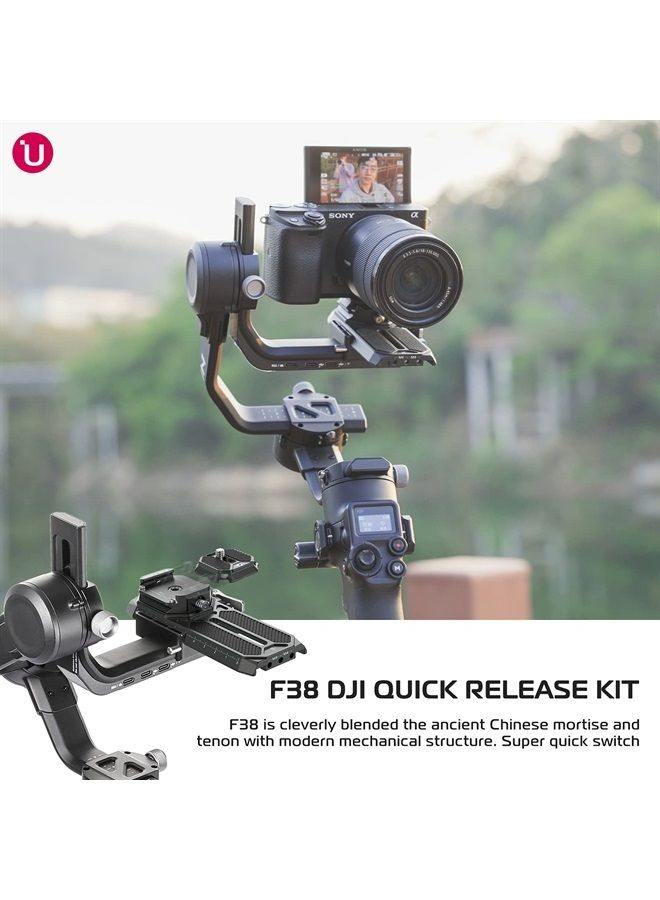 FALCAM F38 Camera Quick Release System with 38mm Anti-Deflection QR Plate for DJI Ronin-S, DJI RS2, DJI RSC2, Support The Standard Lens Support Frame