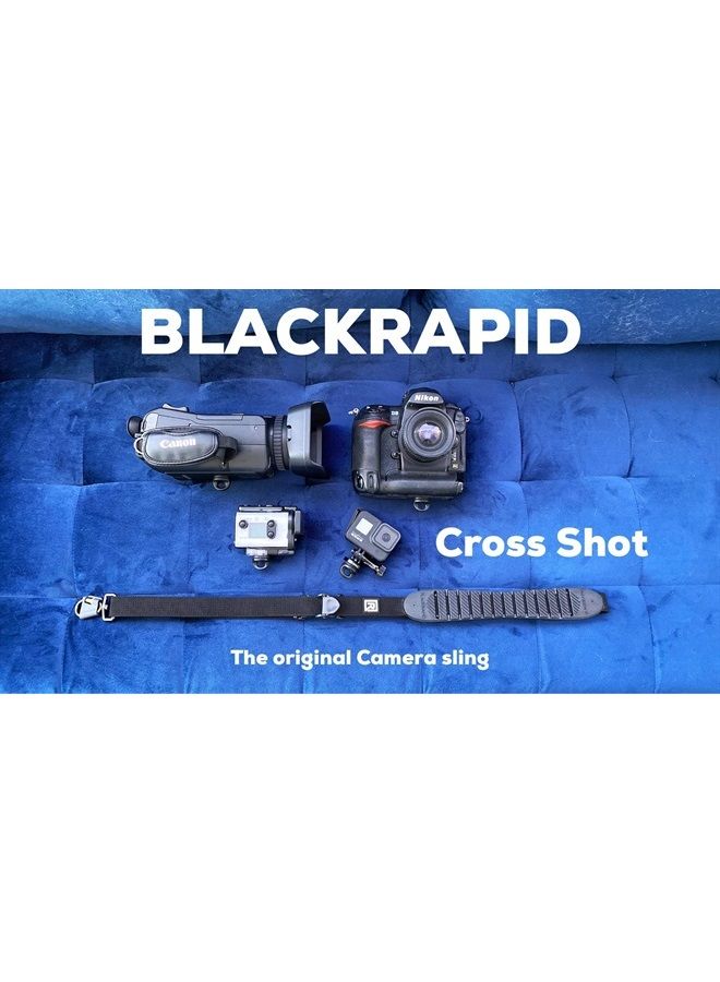 BLACKRAPID Cross Shot Black Camera Sling for left-handed and right-handed photographers.