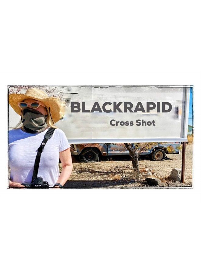 BLACKRAPID Cross Shot Black Camera Sling for left-handed and right-handed photographers.