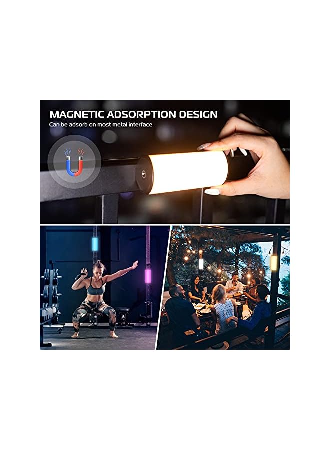 Handheld Light Wand, 360° RGB LED Video Light for Photography, 2000mAh Rechargeable Mini Light Stick for Video Shooting, 2500-9000K Dimmable Camera Light w LCD, Support Magnetic Attraction