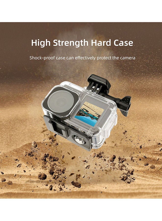 Waterproof Case Housing with 3 Pack Filter for DJI OSMO Action 3 Action Camera Accessories Diving Depth 134.2 ft (40 m) Underwater Photography Protective Shell