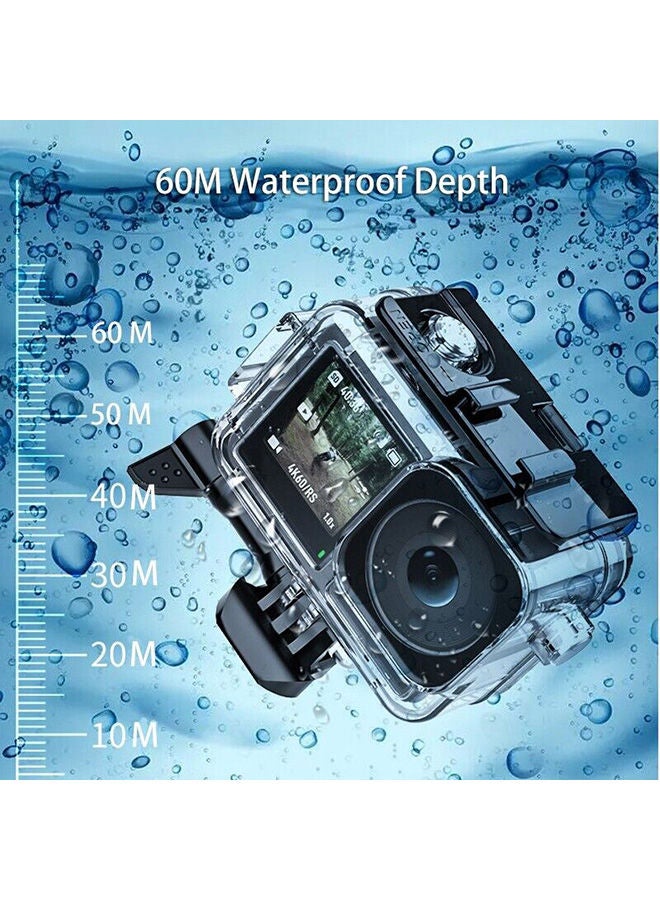 Waterproof Case Housing & 3 Pack Filter and Tempered Glass Screen Protector for DJI OSMO Action 3 Action Camera Accessories Underwater Photography Protective Kit Bundle for Action3 Accessory