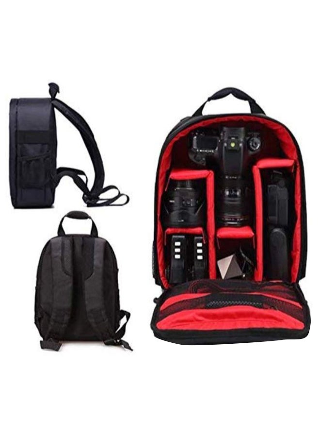 Professional Waterproof Shoulder Camera Backpack Black/Red