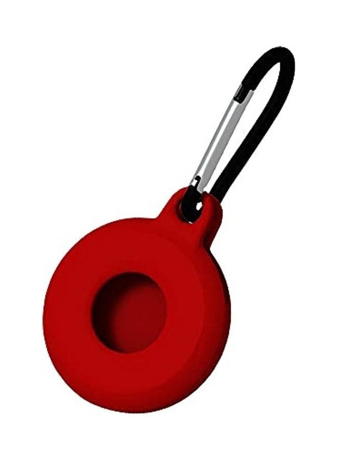 Silicone Case For AirTag With Keychain Hook Red