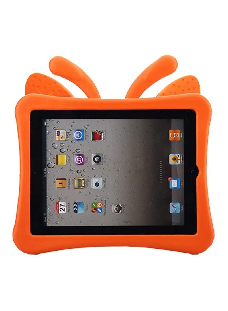 Tading iPad 10.2 Case 2020, iPad 7th Generation Case for Kids, Cute Butterfly Shockproof EVA Foam Super Protection Kid Proof Protective Stand Cover for iPad 10.2 Inch 2019 7th 2020 8th Gen - Orange