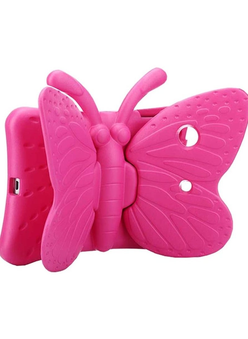 Tading iPad 10.2 Case 2020, iPad 7th Generation Case for Kids, Cute Butterfly Shockproof EVA Foam Super Protection Kid Proof Protective Stand Cover for iPad 10.2 Inch 2019 7th 2020 8th Gen - Rose