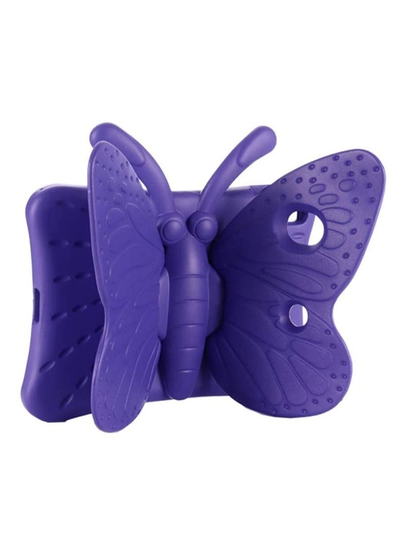 Tading iPad 10.2 Case 2020, iPad 7th Generation Case for Kids, Cute Butterfly Shockproof EVA Foam Super Protection Kid Proof Protective Stand Cover for iPad 10.2 Inch 2019 7th 2020 8th Gen - Purple