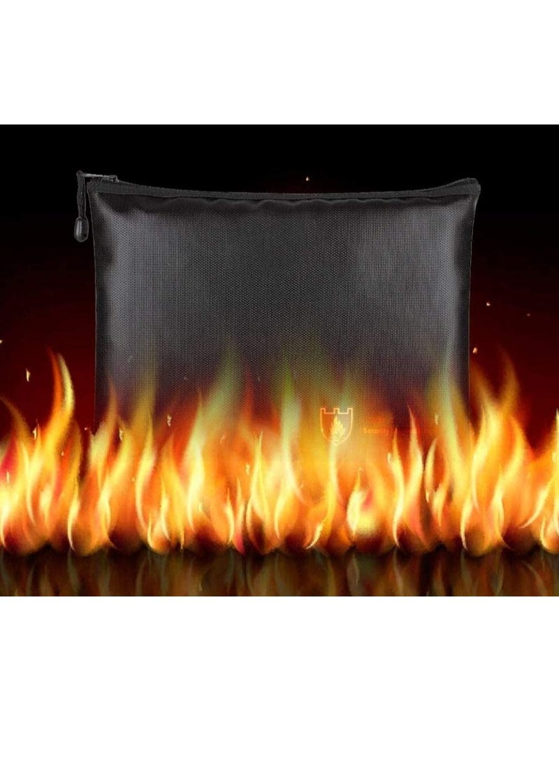 Fireproof Bag with Zipper Fire Safe Bag Pouch for Documents Cash Money Passports Cards for Home Office (29x20cm) Medium