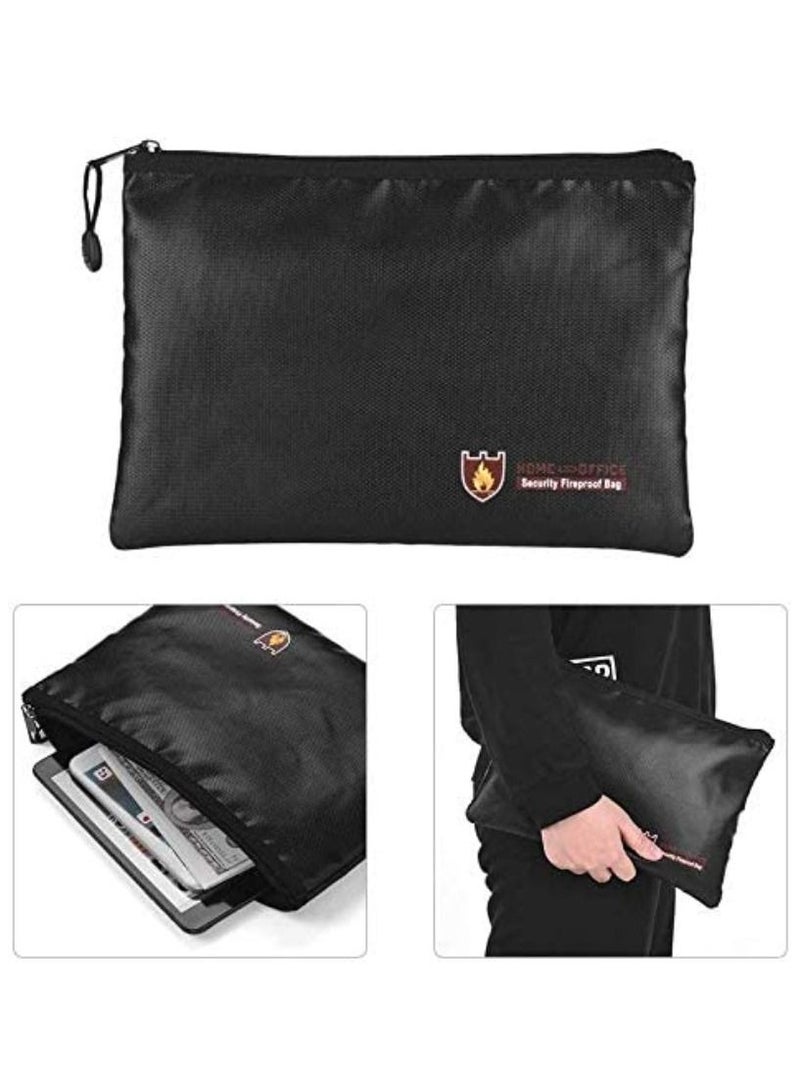 Fireproof Bag with Zipper Fire Safe Bag Pouch for Documents Cash Money Passports Cards for Home Office (29x20cm) Medium