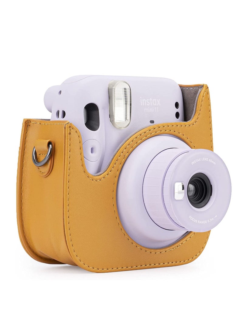 PU Leather For Instax Camera Compact Case for Fujifilm Instax Mini 11/9/8/8+ Instant Film Camera (Tan Bear)