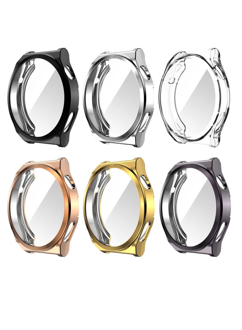 Case for Huawei Watch GT3 pro 46mm, 6Pcs Screen Protector Overall Protective Ultra-Thin TPU HD Clear Cover