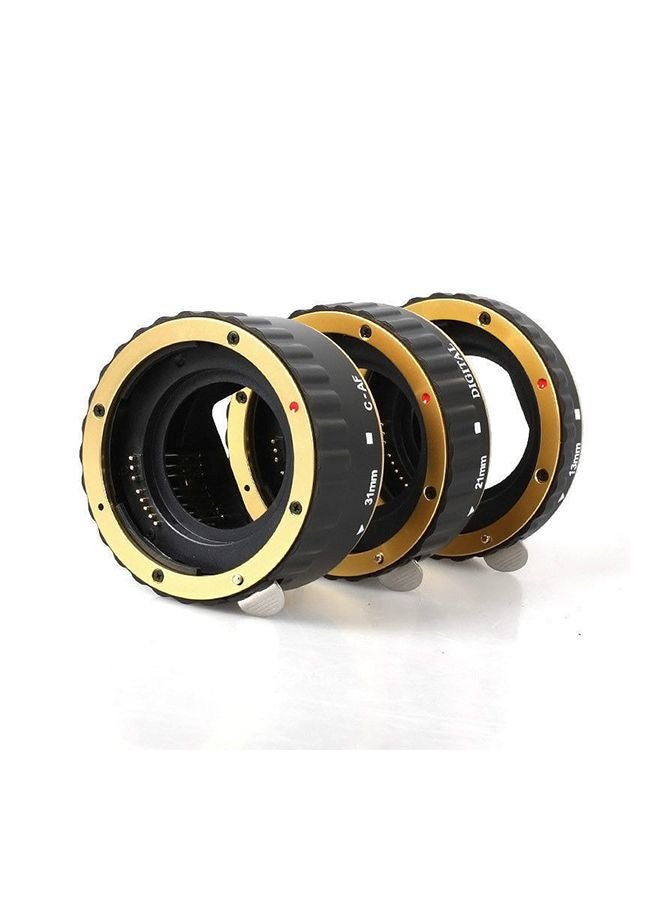 Auto Focus Extension Tube Ring For Canon DSLR Camera Black/Gold