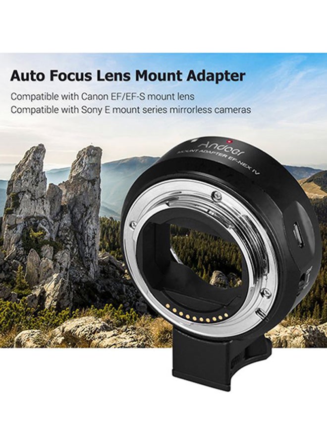 EF-NEX IV Ring High Speed Digital Auto Focus Lens Mount Adapter Black/Silver/White