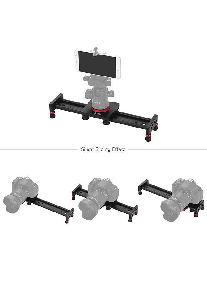 Aluminum Alloy Camera Track Slider Video Stabilizer Black