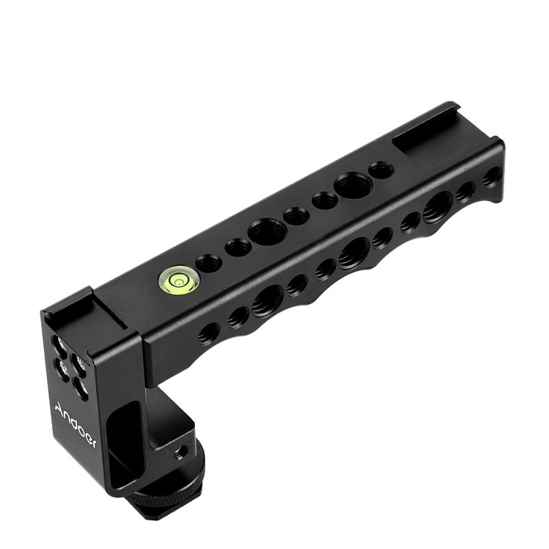 Camera Grip Top Handle With Dual Cold Shoe Base Black