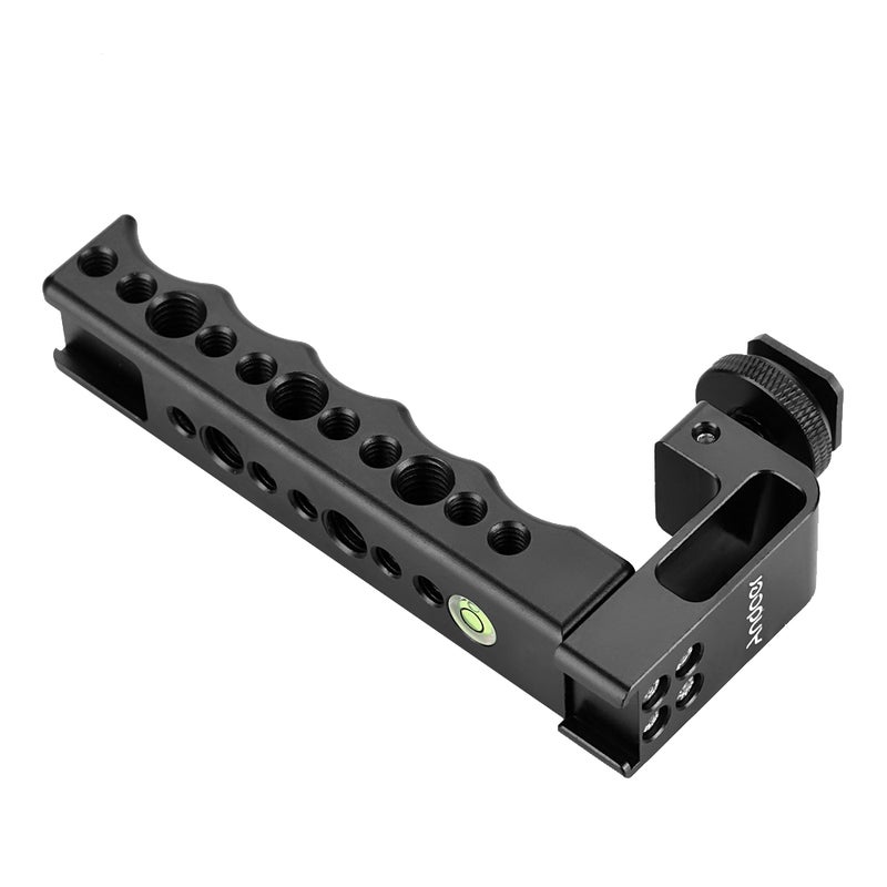 Camera Grip Top Handle With Dual Cold Shoe Base Black