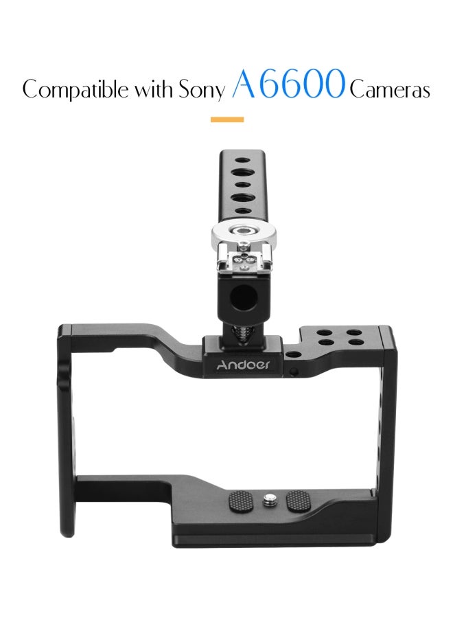 Professional Video Camera Cage For Sony A6600 Black