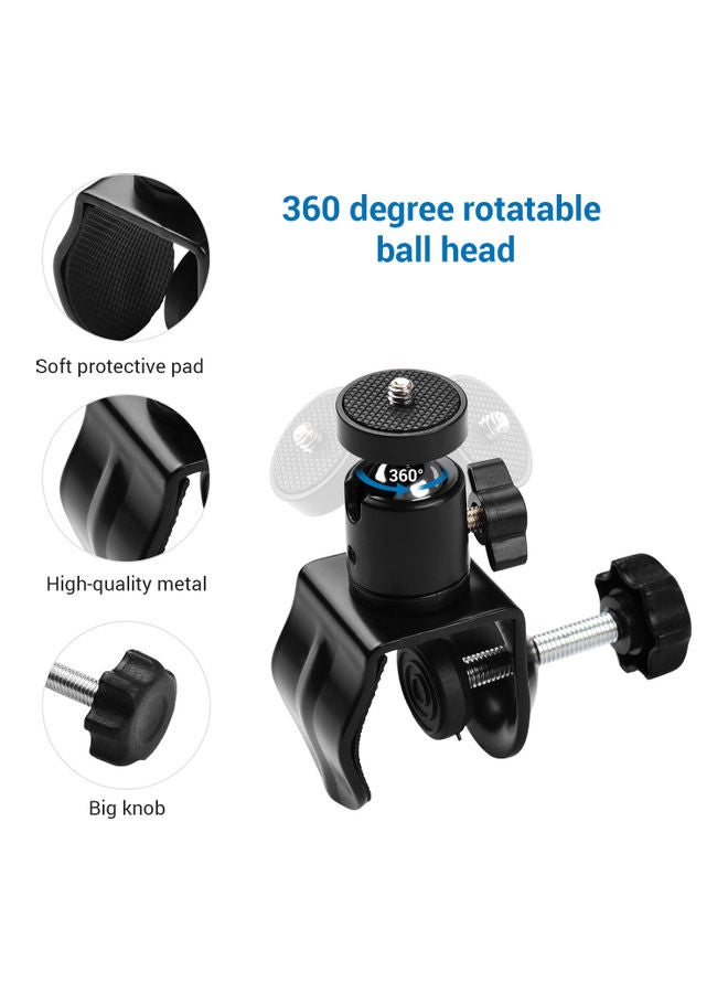 Super Mount U Shaped Fixing Clamp With Rotatable Ball Head Black