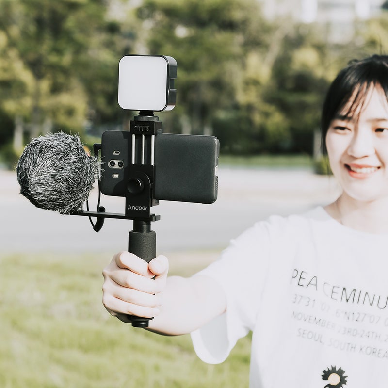 Smartphone Vlogging Hand Grip Mobile Phone Video Recording Holder Black