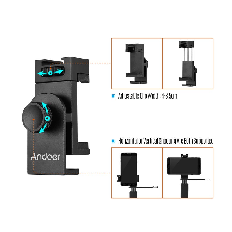 Smartphone Vlogging Hand Grip Mobile Phone Video Recording Holder Black